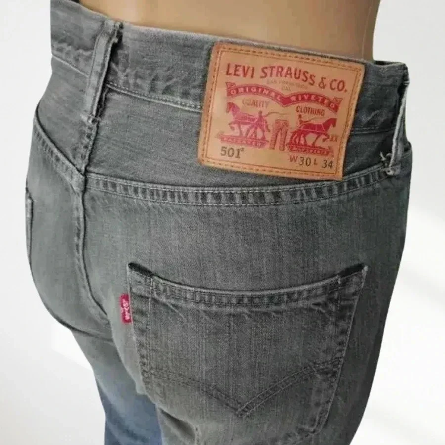 Levi's 501 straight cut - high waist - 100% cotton - gray - very good condition – photo 7